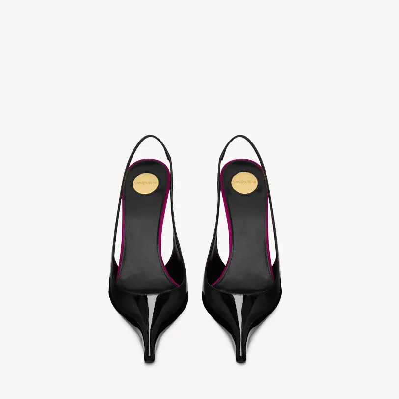 Yves Saint Laurent Amalia Slingback Pumps In Patent Leather - Image 2