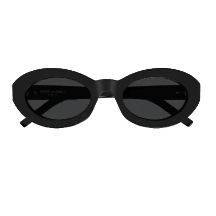 Yves Saint Laurent Black Logo Oval Sunglasses - Image 3
