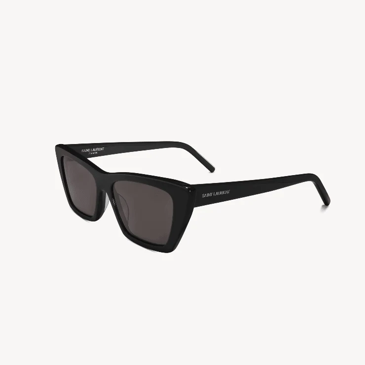 Yves Saint Laurent Black Sunglasses With Cat-Eye Frames and Nylon Lenses