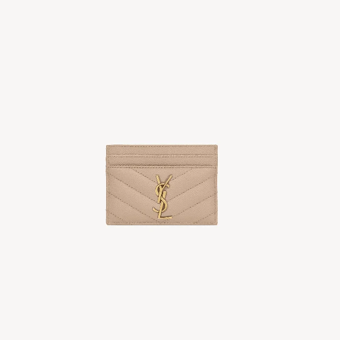 Yves Saint Laurent  Card Case In Grain De Poudre Leather