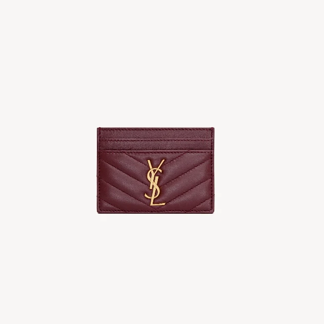 Yves Saint Laurent Cassandre Card Case In Lambskin