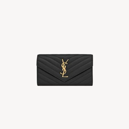 Yves Saint Laurent Cassandre Matelasse Large Flap Wallet In Lambskin