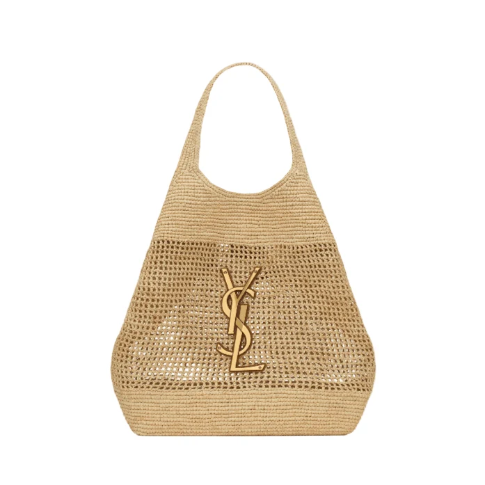 Yves Saint Laurent Icare In Raffia Naturel And Brown Gold - Image 4