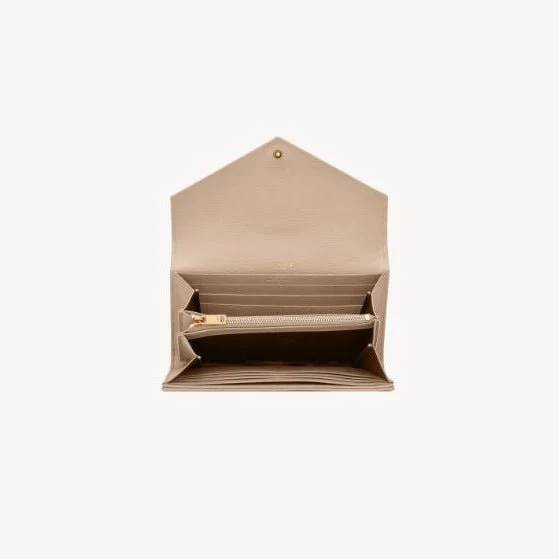 Yves Saint Laurent Large Flap Wallet In Grain De Poudre Leather - Image 3