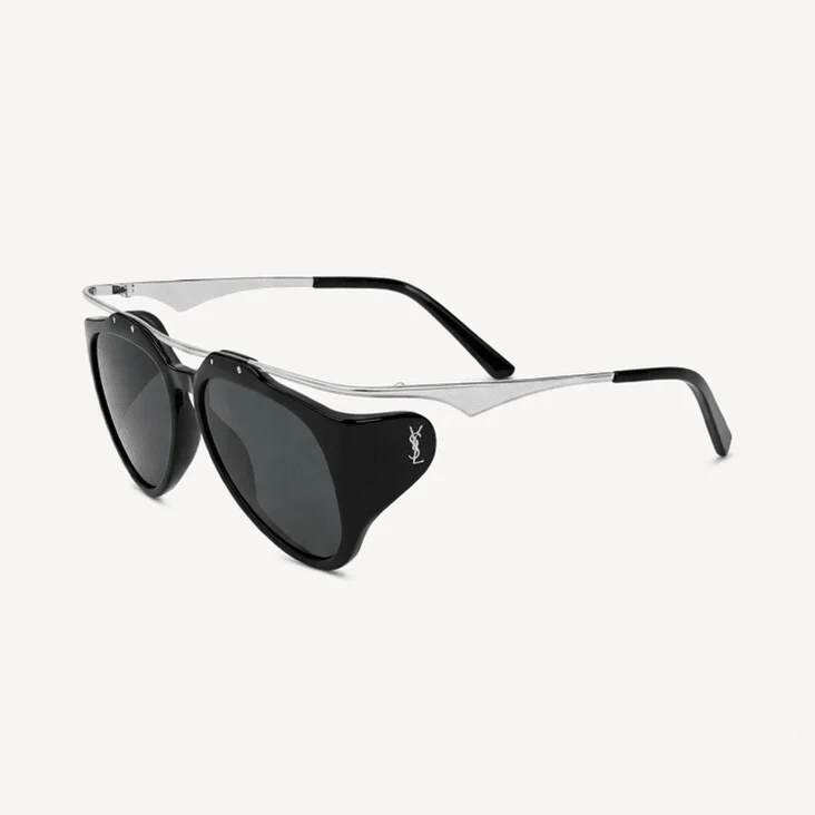 Yves Saint Laurent Sunglasses Amelia Black And LightI Silver - Image 2