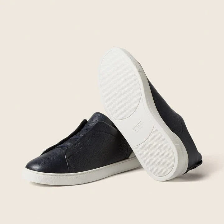 Zegna  Black Triple Stitch Sneakers - Image 5